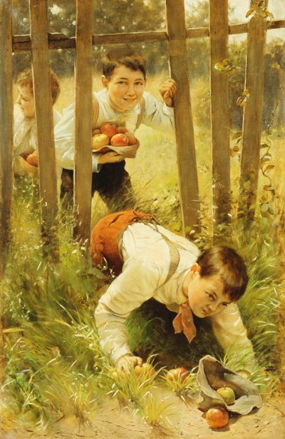 リンゴを盗む、 作： Karl Witkowski