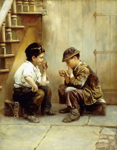 彼らの最初の煙、1889 作： Karl Witkowski