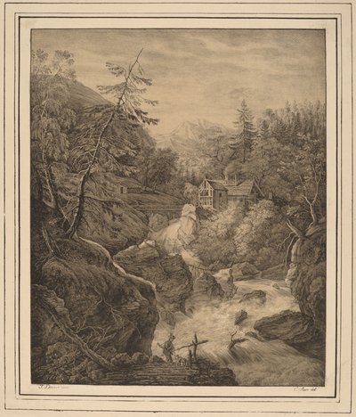 滝 作： Kaspar Auer, after Johann Jakob Dorner II