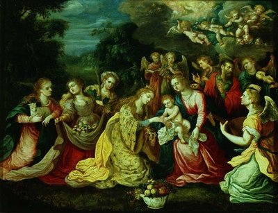聖カタリナの神秘的なマリアージュ 作： Kasper or Gaspar van den (attr. to) Hoecke