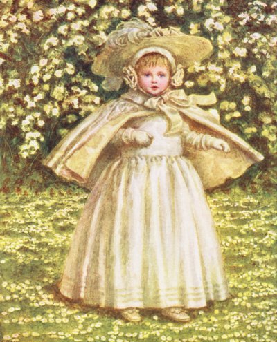 白衣の赤ちゃん（カラーリトグラフ） 作： Kate (after) Greenaway