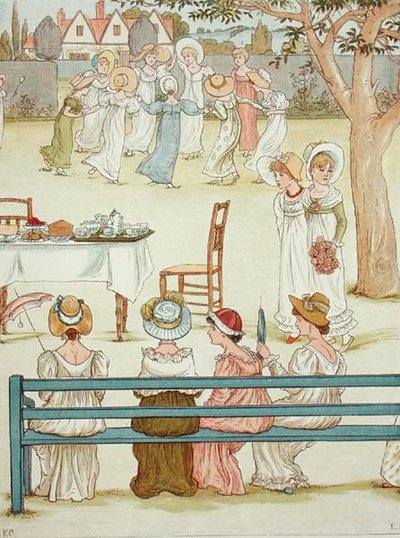 ガーデンパーティー（カラーリトグラフ） 作： Kate (after) Greenaway