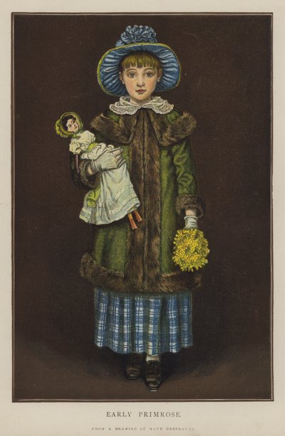 Early Primrose（カラーリトグラフ 作： Kate (after) Greenaway