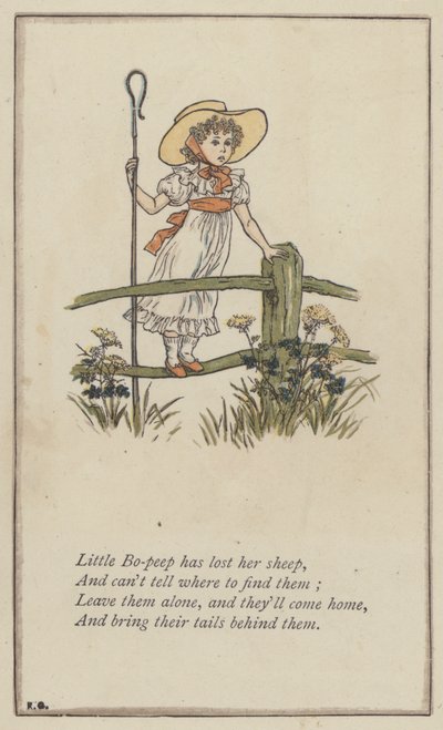 Little Bo-peep has lost her sheep (colour litho) 作： Kate (after) Greenaway