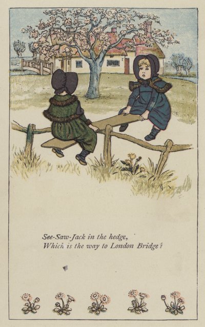 シーソージャック・イン・ザ・ヘッジ（カラーリトグラフ 作： Kate (after) Greenaway