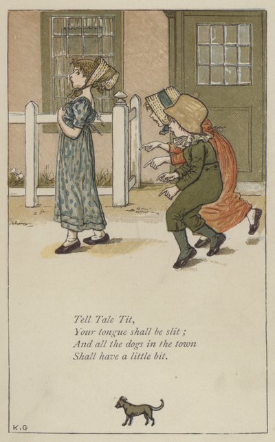 Tell Tale Tit（カラーリトグラフ 作： Kate (after) Greenaway