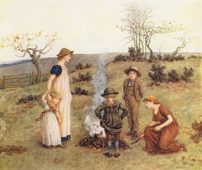 スティック・ファイア（カラーリトグラフ） 作： Kate (after) Greenaway
