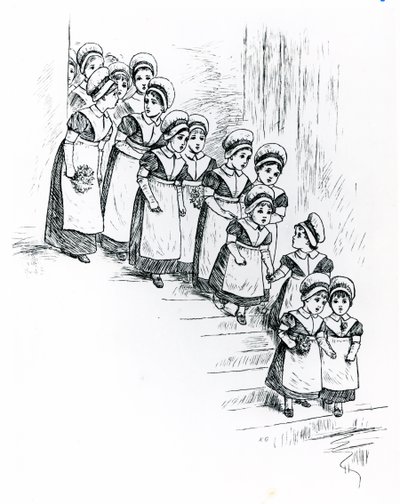 Charity children, c.1880 (in engraving) 作： Kate Greenaway