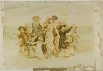 ビーチで遊ぶ子供たち 作： Kate Greenaway