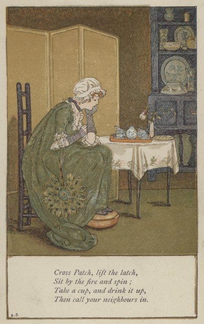 クロスパッチ、ラッチを持ち上げます 作： Kate Greenaway