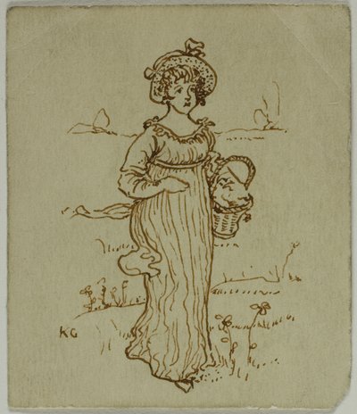 かごを持つ少女 作： Kate Greenaway