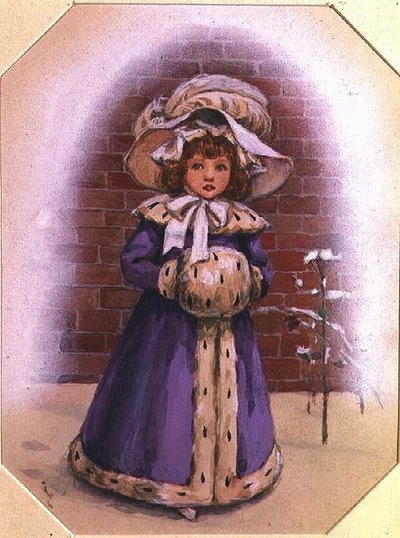 マフを持つ少女 作： Kate Greenaway