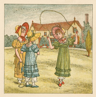 スキップする女の子 作： Kate Greenaway