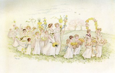 ケイト・グリーナウェイの「ハッピー・リターンズ・オブ・ザ・デイ」。 作： Kate Greenaway