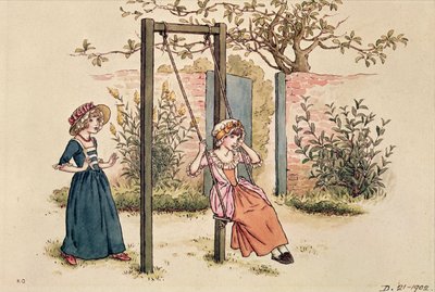 聖バレンタインデーのイラスト、1914年（紙にトイレ） 作： Kate Greenaway