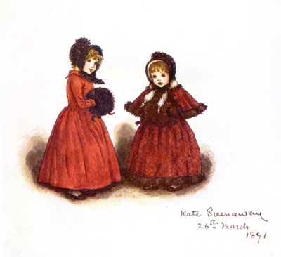 ケイト・グリーナウェイの「Out for a walk」。 作： Kate Greenaway
