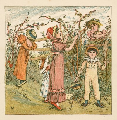 ブラックベリー狩り 作： Kate Greenaway