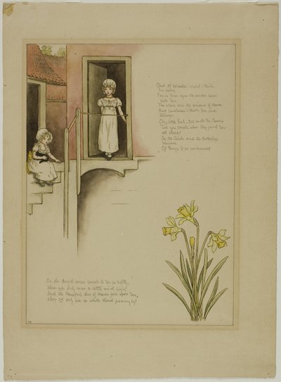 マリーゴールド ガーデンより、フロム ワンダー ワールドの習作 作： Kate Greenaway