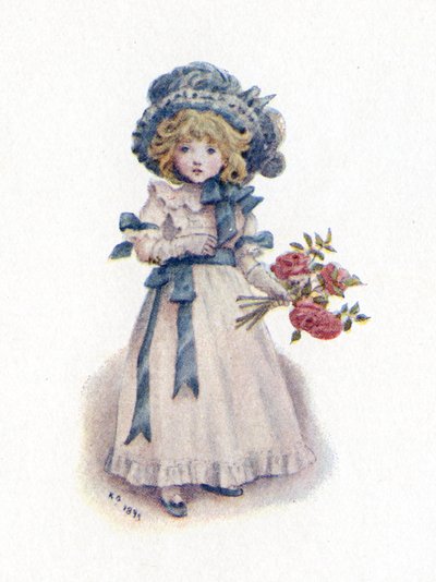 ケイト・グリーナウェイの「Taking in the roses」。 作： Kate Greenaway