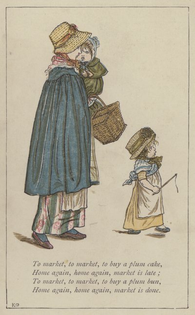 市場に、市場に、梅ケーキを買う 作： Kate Greenaway
