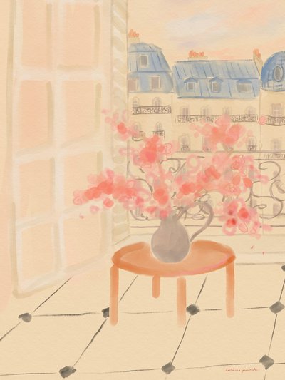 パリのアパートの桜 作： Katharina Puritscher