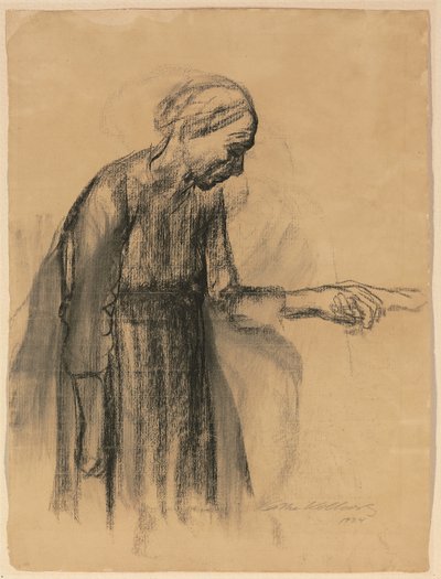 女性は自分を死に任せる、1934 作： Käthe Kollwitz