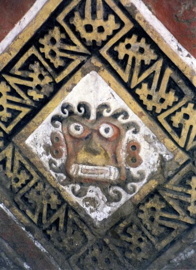 紀元200～500年頃、モチェ人によって建造されたピラミッド内部の壁の詳細（神殿群と思われる）（写真）（138728の詳細 作： ケイティ・アッテンボロー
