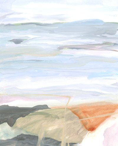 抽象的な風景Ⅴ、2022年（アクリル、紙） 作： Katie Ré Scheidt