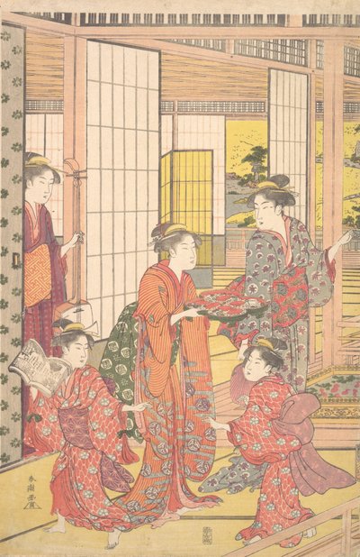 スイートミートのトレイを持つ若い女性 1780年～1795年 作： Katsukawa Shuncho