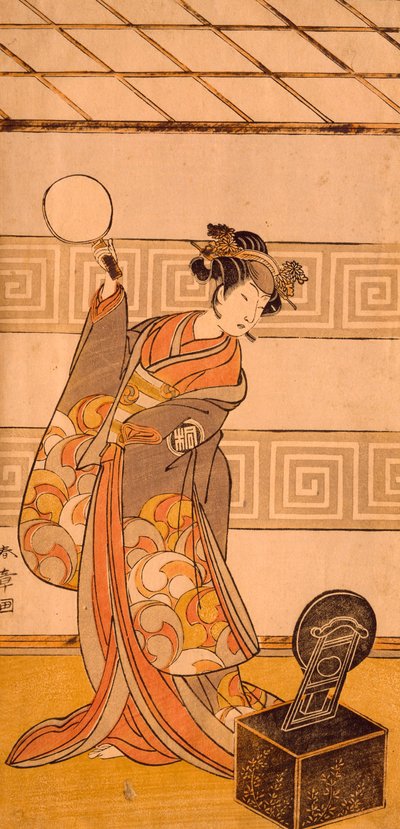 女形の二代目嵐三五郎 勝川春章（1726～1792）作 木版画 日本 日本文明論 作： Katsukawa Shuncho