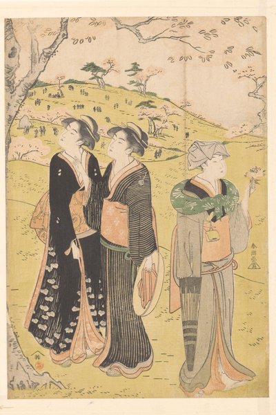 飛鳥山の桜を愛でる 作： Katsukawa Shuncho