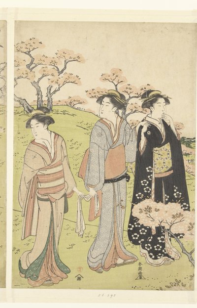 飛鳥山の桜を愛でる 作： Katsukawa Shuncho