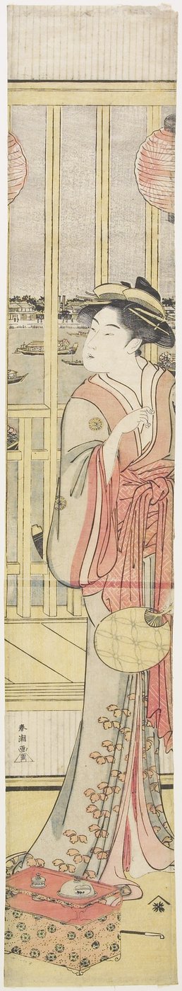遊女Hanao_gi自分を冷やすc。 1788 作： Katsukawa Shuncho