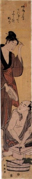 魚屋と美女 1790年代頃（木版画 作： Katsukawa Shuncho