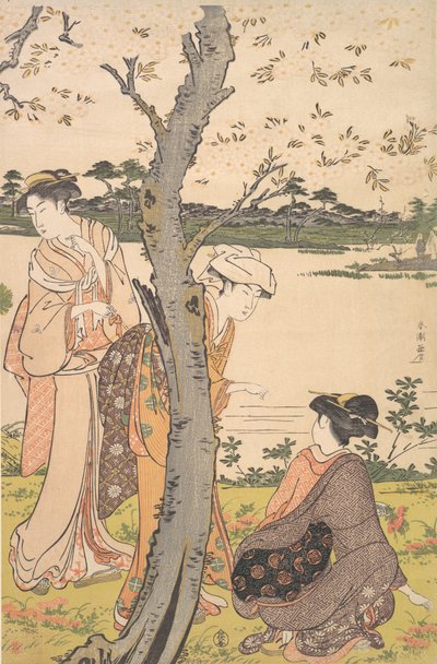 若い花を集めて」 18世紀後半 作： Katsukawa Shuncho