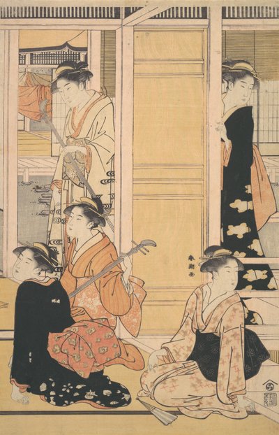 内部ビュー、カリフォルニア州。 1788年。 作： Katsukawa Shuncho