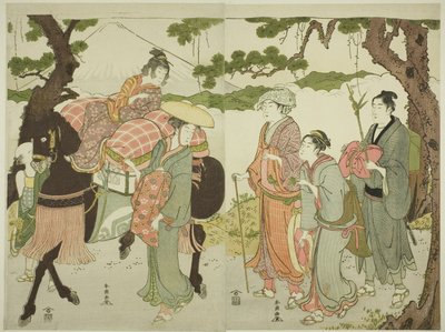東海道の旅人たち 作： Katsukawa Shuncho