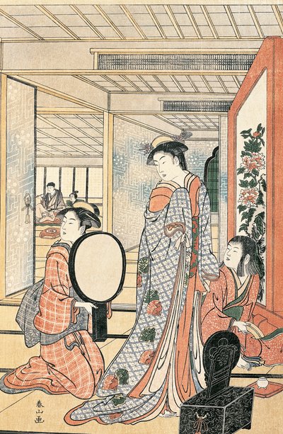 鏡の前の女 勝川春章（1726-1792）筆 日本 日本文明 作： Katsukawa Shuncho