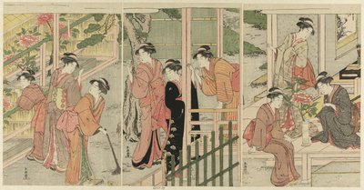 牡丹に憧れる女性 作： Katsukawa Shuncho