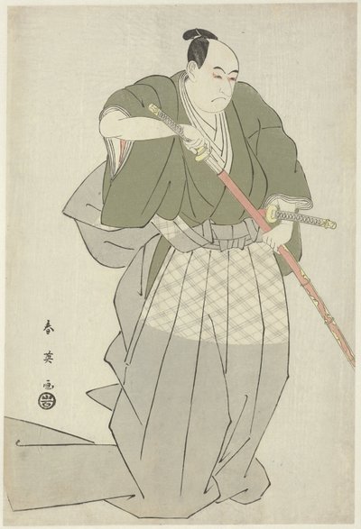桃井若狭之助 抜刀 桃井若狭之助が二刀流の一本を抜く 作： Katsukawa Shunei