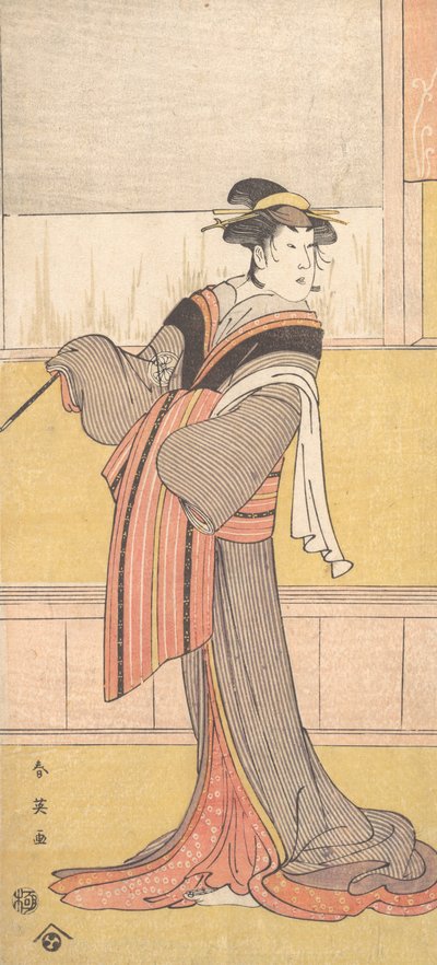 瀬川 菊の女 イイイ、 か。 １７９１。 作： Katsukawa Shun