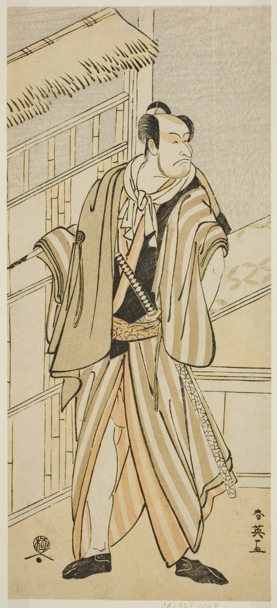 五代目市川海老蔵（團十郎）『御前遊び相撲曽我』幡随長兵衛役 寛政5年（1793）2月河原崎座 作： Katsukawa Shun