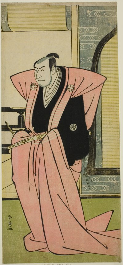 天明7年(1787)11月、中村座で上演された『雪見月映画鉢の木』（？ 作： Katsukawa Shun