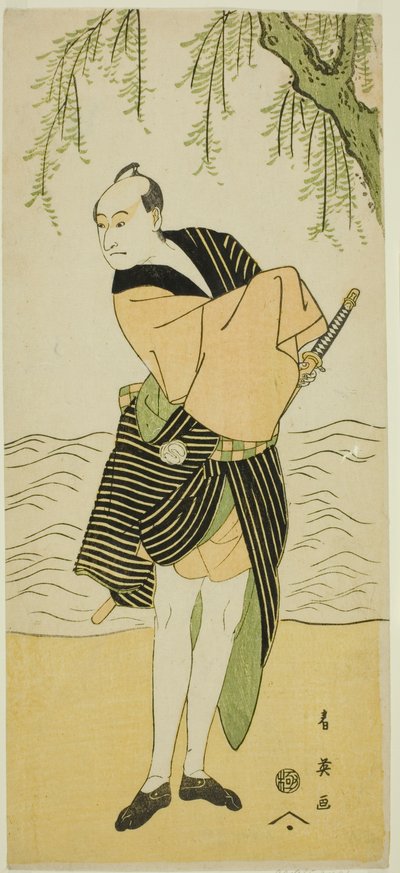 三代目澤村宗十郎『須田の春芸者かたぎ』梅の吉平役 寛政8年（1796）正月桐芝居小屋公演 作： Katsukawa Shun