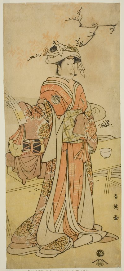 三代目瀬川菊之丞『小金作伊達の沖田』静御前に扮した女狐狸おたつぎつね（寛政4年11月市村座 作： Katsukawa Shun