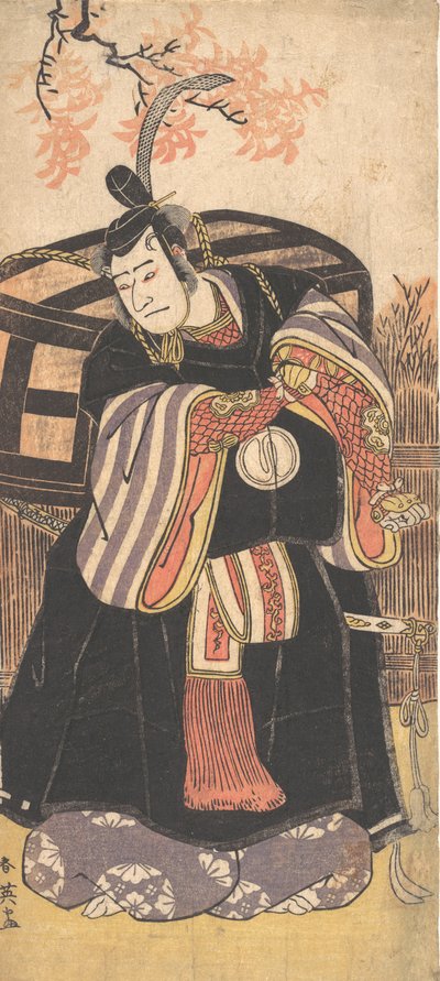 俳優 三代目 沢村宗十郎が高位の男を演じる。 1791年。 作： Katsukawa Shun