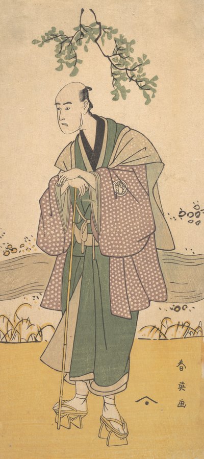 三代目 坂東彦三郎 川岸に立つ男 1793年。 作： Katsukawa Shun