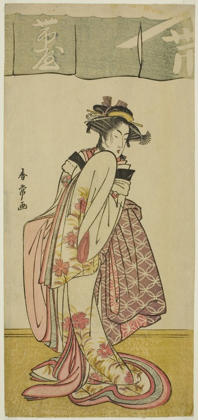 三代目瀬川菊之丞『歌舞伎の花 磐梯曽我』信濃屋お半役 天明6年（1786）頃（錦絵・細判 作： Katsukawa Shunjō
