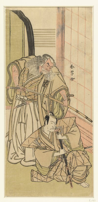 Actors Nakamura Nakazo I en Ichikawa Danjuro V als edellieden 作： Katsukawa Shunjo