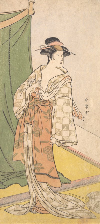 瀬川 菊の女 イイイ、 か。 １７８５。 作： Katsukawa Shunjo
